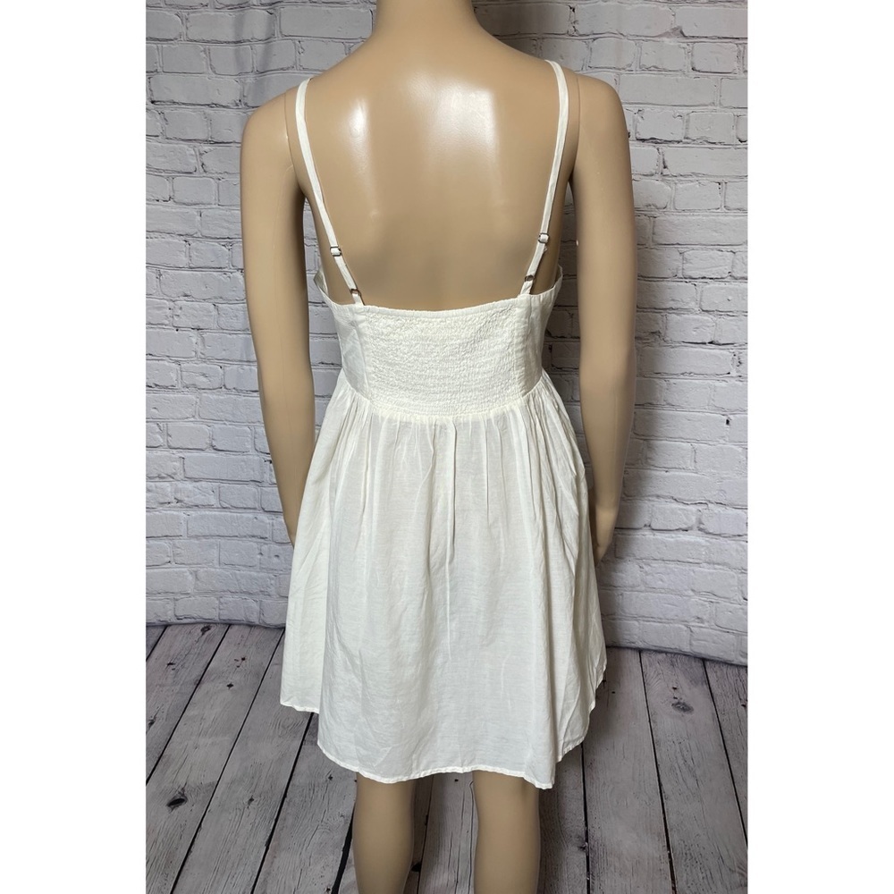 New Free People Ivory Cotton Embroidered Slip Dress Size M - Picture 3 of 11